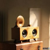 Global Çift Hoparlörlü Gramafon Speaker Bluetooth Hoparlör Fm Radyo+Sd Kart+UsbA+3.5mm Aux Girişli WNE0136 - 4