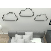 DEKORATİF METAL RAF BULUT DUVAR RAFI 3 LÜ SET ÇOK AMAÇLI KİTAPLIK FOTOĞRAFLIK STAND - 6