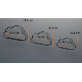 DEKORATİF METAL RAF BULUT DUVAR RAFI 3 LÜ SET ÇOK AMAÇLI KİTAPLIK FOTOĞRAFLIK STAND - 7