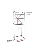 METAL AYAKLI 3 RAFLI BANYO RAFI ÇAMAŞIR MAKİNESİ ÜSTÜ DEKORATİF RAF ASKILIK ORGANİZER - 5