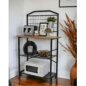 DEKORATİF ÇOK AMAÇLI ÇAM AHŞAP TABLALI GENİŞ MUTFAK BANGOSU BAR MASA METAL KAHVE KÖŞESİ - 2