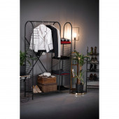 DEKORATİF ÇOK AMAÇLI METAL 5 RAFLI AYAKKABILIK ELBİSE ASKILIĞI PORTMANTO VE KONFEKSİYON ASKILIĞI SİYAH - 4