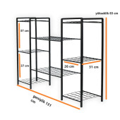 DEKORATİF METAL AYAKLI 8 TEL RAFLI SAKSI STANDI KATLI SAKSILIK ÇİÇEKLİK GARDEN - 5