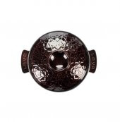 Lava Yuvarlak Tencere 26 cm Demir Döküm Tencere Majolica Mor - 2