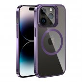 Apple iPhone 14 Pro Uyumlu Kılıf Magsafe Wireless Şarj Özellikli Standlı Klon Kapak - 2