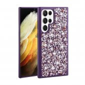Galaxy S23 Ultra Kılıf Parlak Taşlı Tasarım Linea Kapak - 1