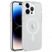 Apple iPhone 14 Pro Kılıf Özel Tuşlu Magsafe Şarj Özellikli Buzlu Transparan C-Pro Sert Kapak - 1