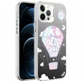 Apple iPhone 12 Pro Max Kılıf Desenli Catchword Silver Sert Kapak - 2