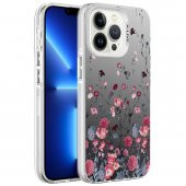 Apple iPhone 13 Pro Max Kılıf Desenli Catchword Silver Sert Kapak - 2