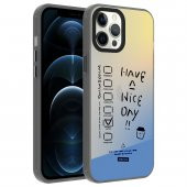 Apple iPhone 12 Pro Max Kılıf Desenli Mesajlı Dragon Sert Kapak - 1