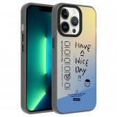 Apple iPhone 13 Pro Max Kılıf Desenli Mesajlı Dragon Sert Kapak - 1