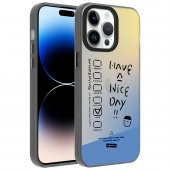 Apple iPhone 14 Pro Max Kılıf Desenli Mesajlı Dragon Sert Kapak - 1