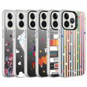 Apple iPhone 13 Pro Max Kılıf Desenli Catchword Silver Sert Kapak - 3
