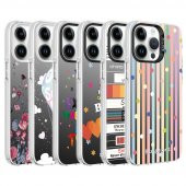 Apple iPhone 14 Pro Kılıf Desenli Catchword Silver Sert Kapak - 3