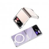 Samsung Galaxy Z Flip 3 Kılıf Wireless Şarj Özellikli Airbagli Zore Kıpta Anti Shock Magsafe Kapak - 3