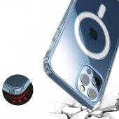 Apple iPhone 12 - 12 Pro Kılıf Magsafe Şarj Özellikli Şeffaf Sert PC Zore Embos Kapak - 5