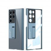 Samsung Galaxy S23 Ultra Kılıf Kamera Korumalı Şeffaf Tasarımlı Zore Lego Standlı Kapak - 4