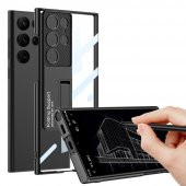 Samsung Galaxy S23 Ultra Kılıf Kamera Korumalı Şeffaf Tasarımlı Zore Lego Standlı Kapak - 5