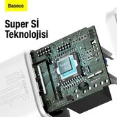 Baseus Super Şarj Akım Korumalı 30W Type-C Şarj Adaptörü İphone 11 12 13 14 15 Pro Max Şarj Başlık - 4