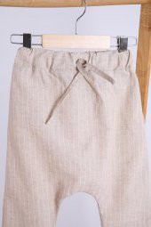 Babyhola Pamuk Bluz Keten Çizgili Pantolon Kız Erkek Çocuk Salaş Takım 1443 thumbnail 5