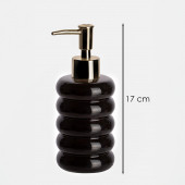 Porsima 3204 Seramik Sıvı Sabunluk - Tezgah Üstü Banyo Mutfak Lavabo Sabunluğu - 275 cc Siyah - 2