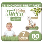 Baby Turco Doğadan 2'li Ekonomik Fırsat Paketi Bebek Bezi 7 Numara Xxlarge 80 Adet - 1