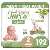 Baby Turco Doğadan Mega Fırsat Paketi Bebek Bezi 2 Numara Mini 192 Adet - 1
