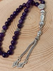 Ametist Taşı Koyu Renk Tesbih 6mm thumbnail 4