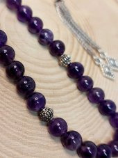 Ametist Taşı Koyu Renk Tesbih 6mm thumbnail 5