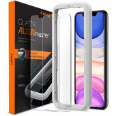 Spigen Apple iPhone 11 / iPhone XR Cam Ekran Koruyucu Kolay Kurulum AlignMaster GLAS.tR (2 Adet) - AGL00101 - 1