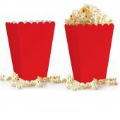 Kırmızı Renk Mısır (Popcorn) Kutusu (10 Adet) - 1