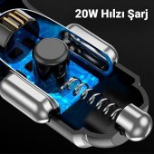 Coofbe Hc Seri Turbo Şarj 20W Araç Şarjı USB + Type-C Girişli QC3.0 Araç Çakmaklık Şarj Başlığı - 5