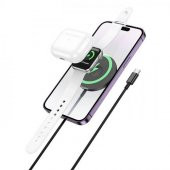 Coofbe HC Seri Magsafe Kablosuz 15W 3in1 Şarj Standı İphone 12 13 14 Pro Max Şarj Masaüstü Şarj Standı - 1