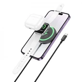 Coofbe HC Seri Akım Koruma Manyetic 15W 3in1 Kablosuz Şarj Saat Şarjı Kulaklık Şarjı 1Mt Type-C Kablo - 5