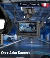 Coofbe 1080P FUL HD 140° Geniş Açı Lens Gece Görüşü Akıllı Araç Ön Arka Araç Kamerası Şarjlı 30fps - 4