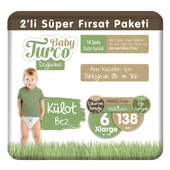Baby Turco Doğadan 2'li Süper Fırsat Paketi Külot Bez 6 Numara Xlarge 138 Adet - 1