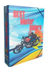 Lastikli Klasör Erkek Figürlü 1 Adet İpli Klasör 32x24x6 cm Okul Öğrenci Klasörü Lastikli Çanta İpli Dosya - 1