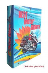 Lastikli Klasör Erkek Figürlü 1 Adet İpli Klasör 32x24x6 cm Okul Öğrenci Klasörü Lastikli Çanta İpli Dosya - 2