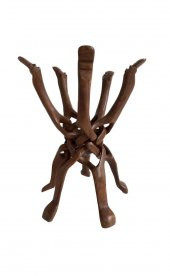 El Oyması Deve Başlı Ahşap Sehpa Ayağı 50x37 cm - 1