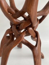 El Oyması Deve Başlı Ahşap Sehpa Ayağı 50x37 cm - 4