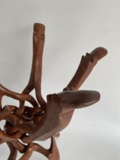 El Oyması Deve Başlı Ahşap Sehpa Ayağı 50x37 cm - 5