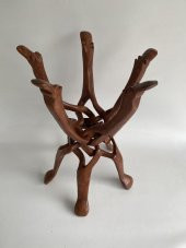 El Oyması Deve Başlı Ahşap Sehpa Ayağı 50x37 cm - 7