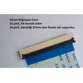 26 Pin 1Mm Adımlı Flex Soketi Flex Ffc Konnektörü Alt kontak 26-1-Alt - 2