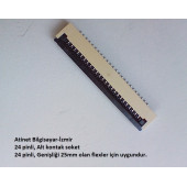 24 Pin 1Mm Adımlı Flex Soketi Flex Ffc Konnektörü Alt kontak 24-1-Alt - 1