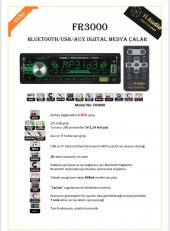 fi Audio FR3000 BLUETOOTH/USB/AUX DİJİTAL MEDYA ÇALAR OTO TEYP - 1