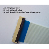 18 Pin 1Mm Adımlı Flex Soketi Flex Ffc Konnektörü Alt kontak 18-1-Alt - 2