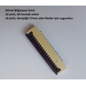 16 Pin 1Mm Adımlı Flex Soketi Flex Ffc Konnektörü Alt kontak 16-1-Alt - 1