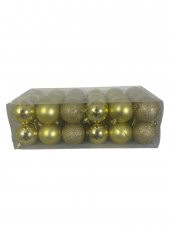 T.Concept Yılbaşı Süsü Çam Ağacı Topu 36’lı Noel Küresi 6 Cm Gold Renk - 1