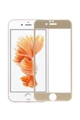 iPhone 7 Plus/8 Plus Uyumlu Kavisli 4D Cam Ekran Koruyucu Gold - 1