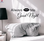 Duvar Sticker Öp Beni İyi Geceler Alıntı Cümle Dudaklar Oturma Odası, Ofis, Mağaza Dekoru Siyah 22,5 inç x 8,5 inç thumbnail 1